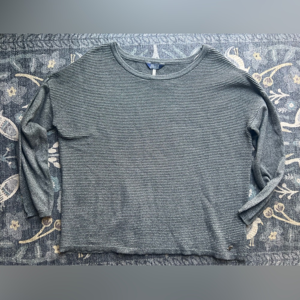 Joules knitwear silver metallic and gray ribbed sweater